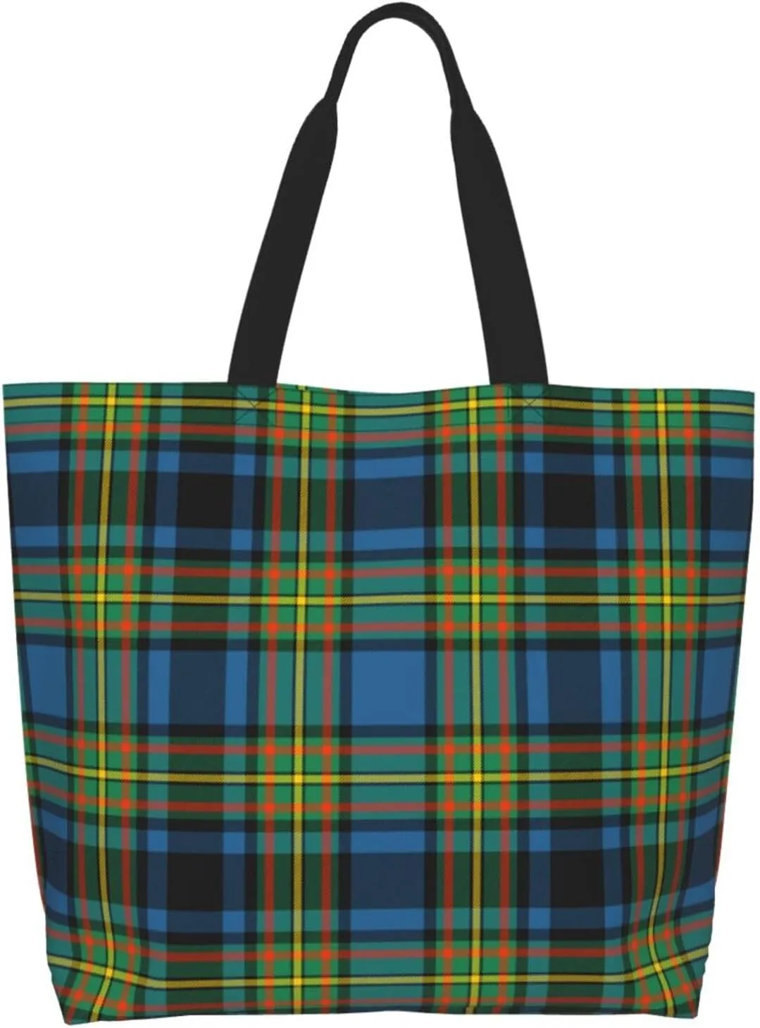 Gordon Dress Modern Tartan Tote Bag For Women Weekender Travel Bag Reusable Grocery Bags Large Totes Handbags