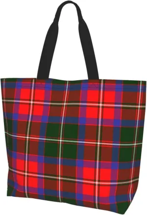 Gordon Dress Modern Tartan Tote Bag For Women Weekender Travel Bag Reusable Grocery Bags Large Totes Handbags