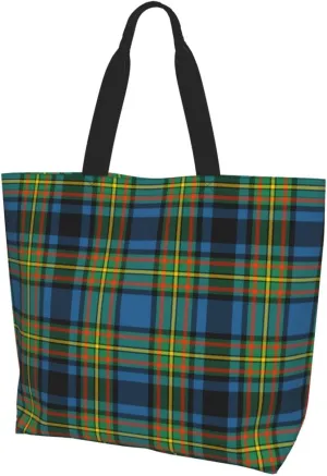 Gordon Dress Modern Tartan Tote Bag For Women Weekender Travel Bag Reusable Grocery Bags Large Totes Handbags
