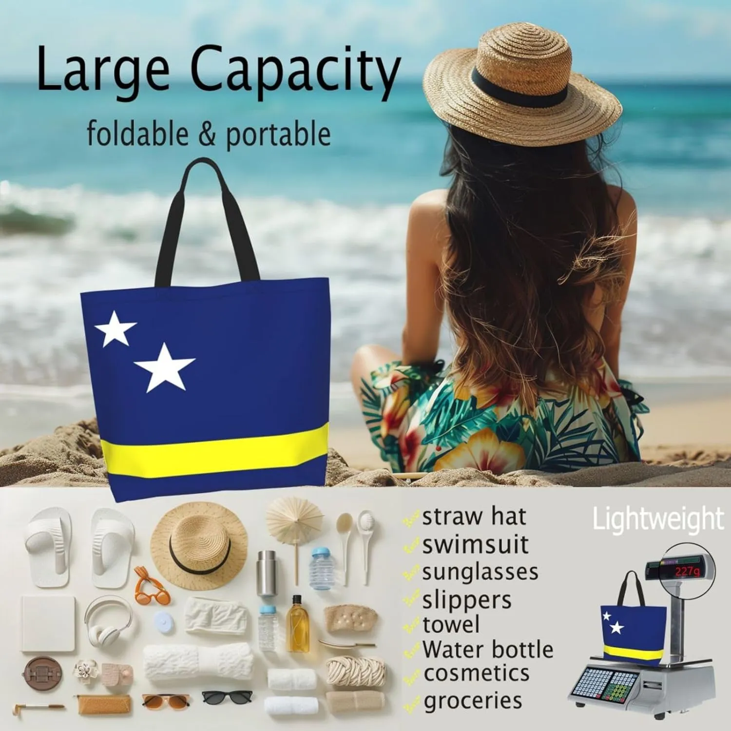 GTEVUTS Texas Flag Grocery Bag Large Handbag Reusable Shoulder Totes Bags-Cute Beach Bag for Women Men Travel Outdoor