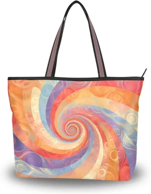 GuoChe Silk Fabric Zippered Travel Tote Bags Summer Chick Handbags for Women for Everyday & Travel