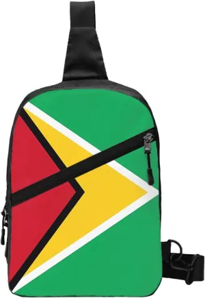 Guyana Guyanese Flag Packable Crossbody Bag Portable Sling Bags Foldable Travel Daypack Reusable Sports Shoulder Backpack Diagonally Chest Bag for Workout