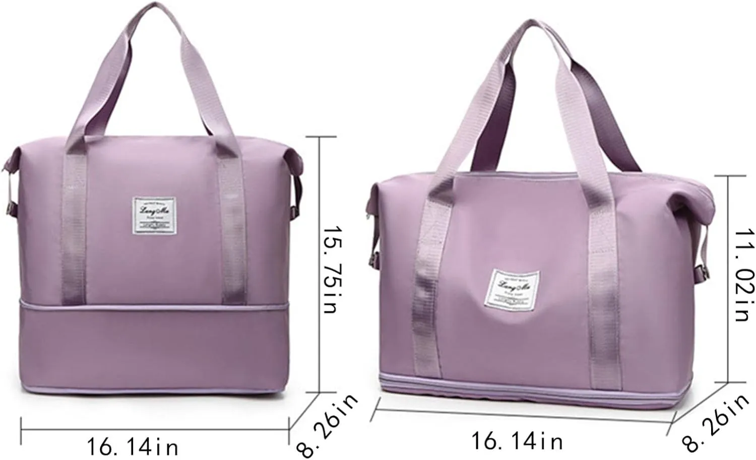 Gym &Tour Oxford Cloth Large Capacity Bags, Expandable Sports Duffle Bags Weekend Travel, Business Trip Lightweight Overnight Bags for Men and Women, Journey Duffel Bags, Sports Tote Bag (Purple)
