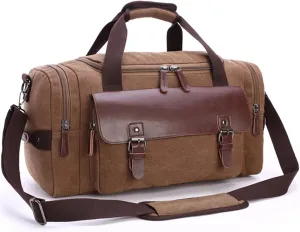 Gym Bags Bag Black Hiking Bags Canvas Hand Luggage for Men Women Travel Duffle Bag Outdoor Large Capacity (Color : Brown) (Brown)