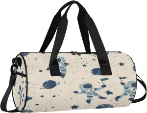 Gym Bags for Men Women Planet Star Astronaut Sports Duffel Bags Carry On Travel Duffle Bag with Detachable Adjustable Shoulder Strap Overnight Weekender Bag