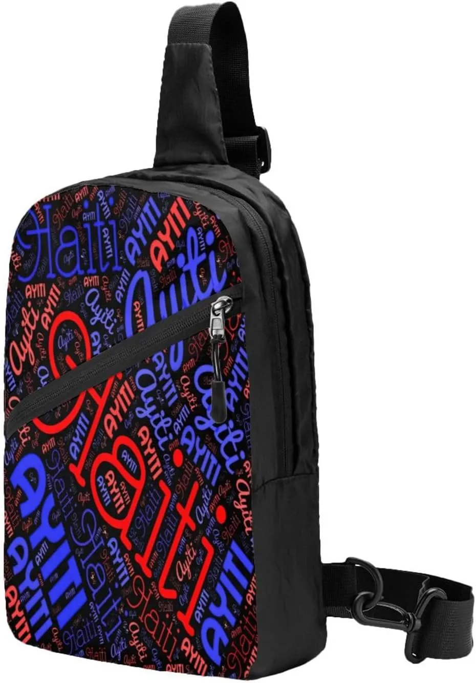 Haiti Haitian Flag Packable Crossbody Bag Portable Sling Bags Foldable Travel Daypack Reusable Sports Shoulder Backpack Diagonally Chest Bag for Workout
