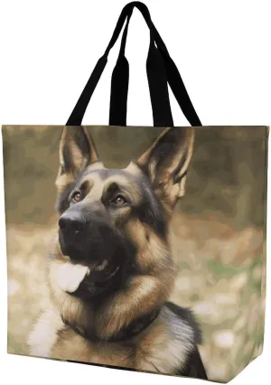 Handbag Reusable Grocery Bag Shopping Bag Animal German Shepherd Tote Bag Beach Bags Travel Shoulder Bag
