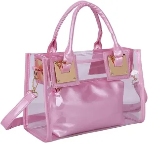 Handbags Women's Clear Jelly Tote Beach Crossbody Transparent Messenger Tote Shoulder Handbag