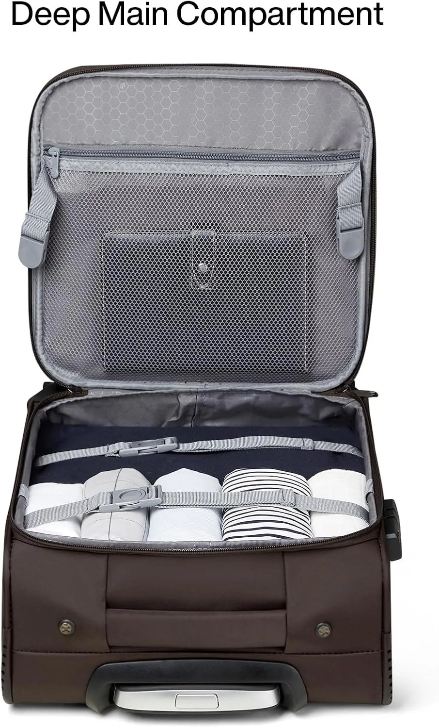 Hanke 16 Inch Underseat Carry On Luggage with Spinner Wheels for Airline, Small Softside TSA Approved Luggage Lightweight Rolling Suitcases Under Seat Travel Carry-On Bag(Coffee)