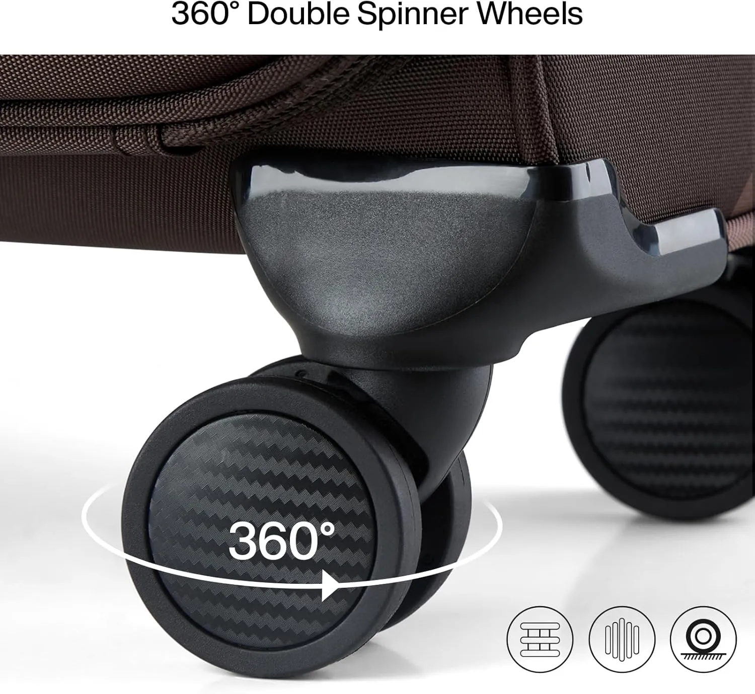 Hanke 16 Inch Underseat Carry On Luggage with Spinner Wheels for Airline, Small Softside TSA Approved Luggage Lightweight Rolling Suitcases Under Seat Travel Carry-On Bag(Coffee)