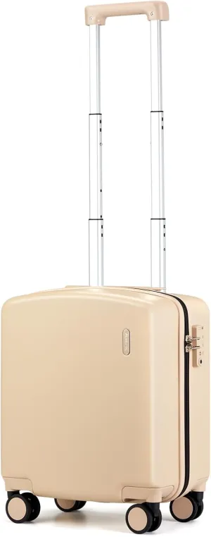 Hanke 16 Inch Underseat Carry On Luggage with Wheels Hard Shell Lightweight Suitcases Small Tsa Luggage Travel Rolling Luggage(Cuba Sand)