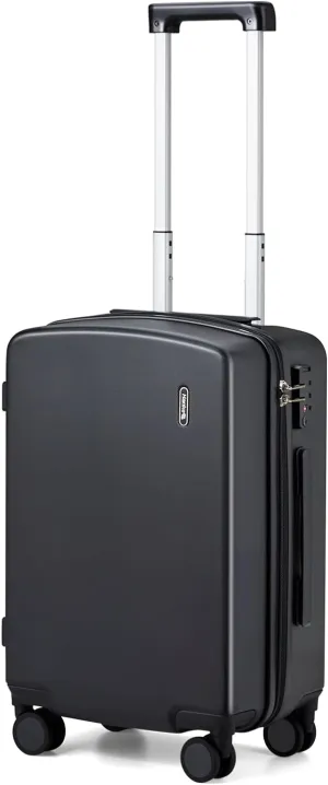 Hanke 20 Inch Carry On Luggage 22x14x9 Airline Approved Hard Shell Suitcases Light Weight Travel Luggage Tsa Luggage Rolling Suitcase Carry On Bag with Wheels(Jet Black)