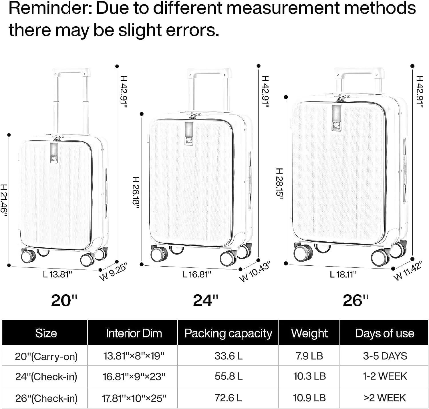Hanke 24 Inch Checked Luggage Front Opening Rolling Suitcase Aluminum Frame PC hard sided luggage with spinner wheels for Travel Woman Men.(Dark Green)