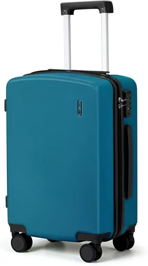 Hanke 24 Inch Checked Luggage with Wheels Lightweight PC Hard Shell Suitcases TSA Luggage Medium Size Travel Luggage Checked Bag Rolling Suitcase for Mens Women(Caribbean Blue)