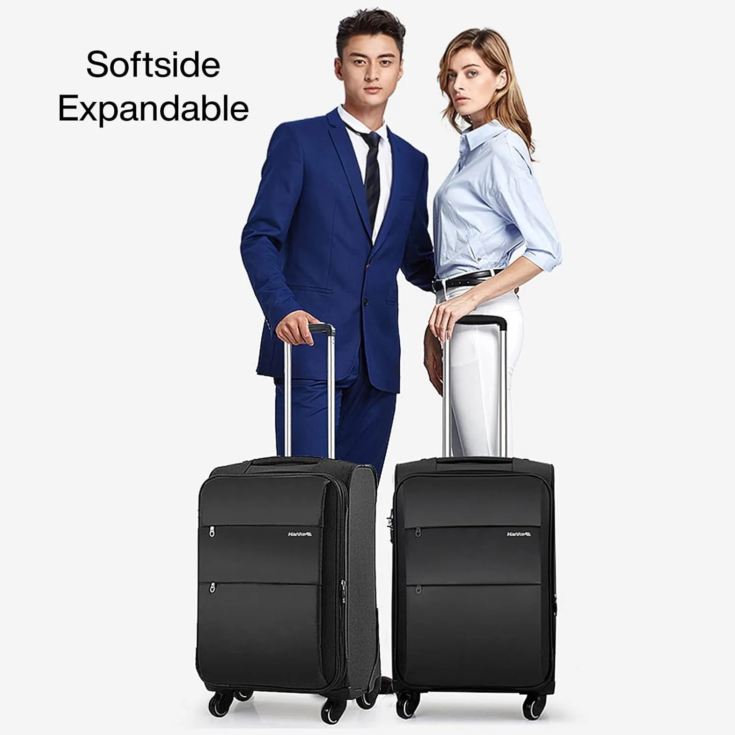 Hanke 24 Inch Expandable Luggage Large Suitcases with Wheels Softside Checked Luggage Rolling Suitcase with Lock Lightweight Travel Luggage for Men and Women 24 Inch Luggage.(Purple)