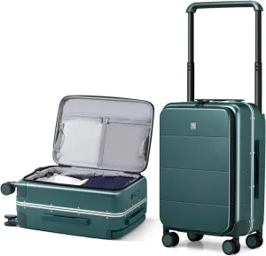 Hanke Carry On Luggage with Wheels Hard Shell Suitcases 20 Inch Carry-on Suitcase Top Open Spinner Luggage for Travel Suit Case Wide Handle Rolling Luggage(Blackish Green)