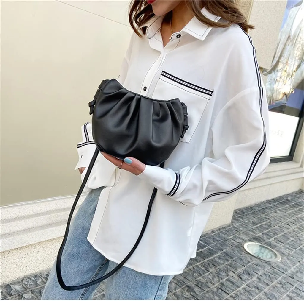 HBJWOV Women's Shoulder Bag Fashion Design Messenger Bag Female Wild Female Bag Mini Cloud Bag