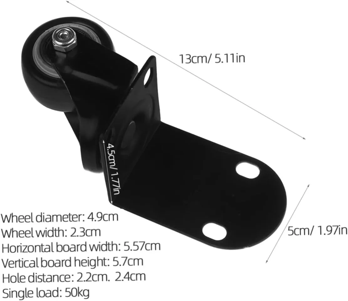Heavy Duty Caster Wheels for Luggage 360° Swivel Side Brakes for Small Rolling Duffle Bag Mount for Furniture and Drawers