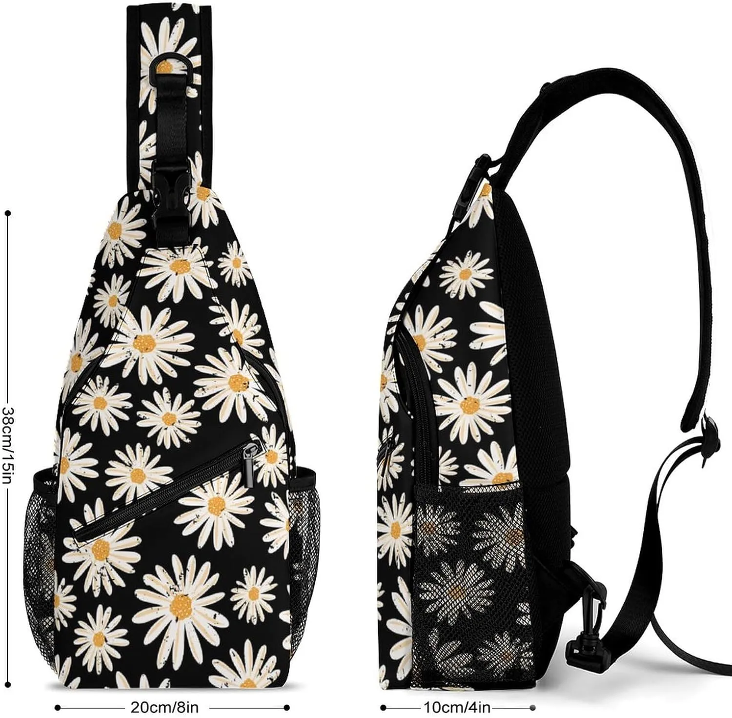 Hippie Flowers Versatile And Convenient Multipurpose Crossbody Bag - Perfect for Travel And Hiking