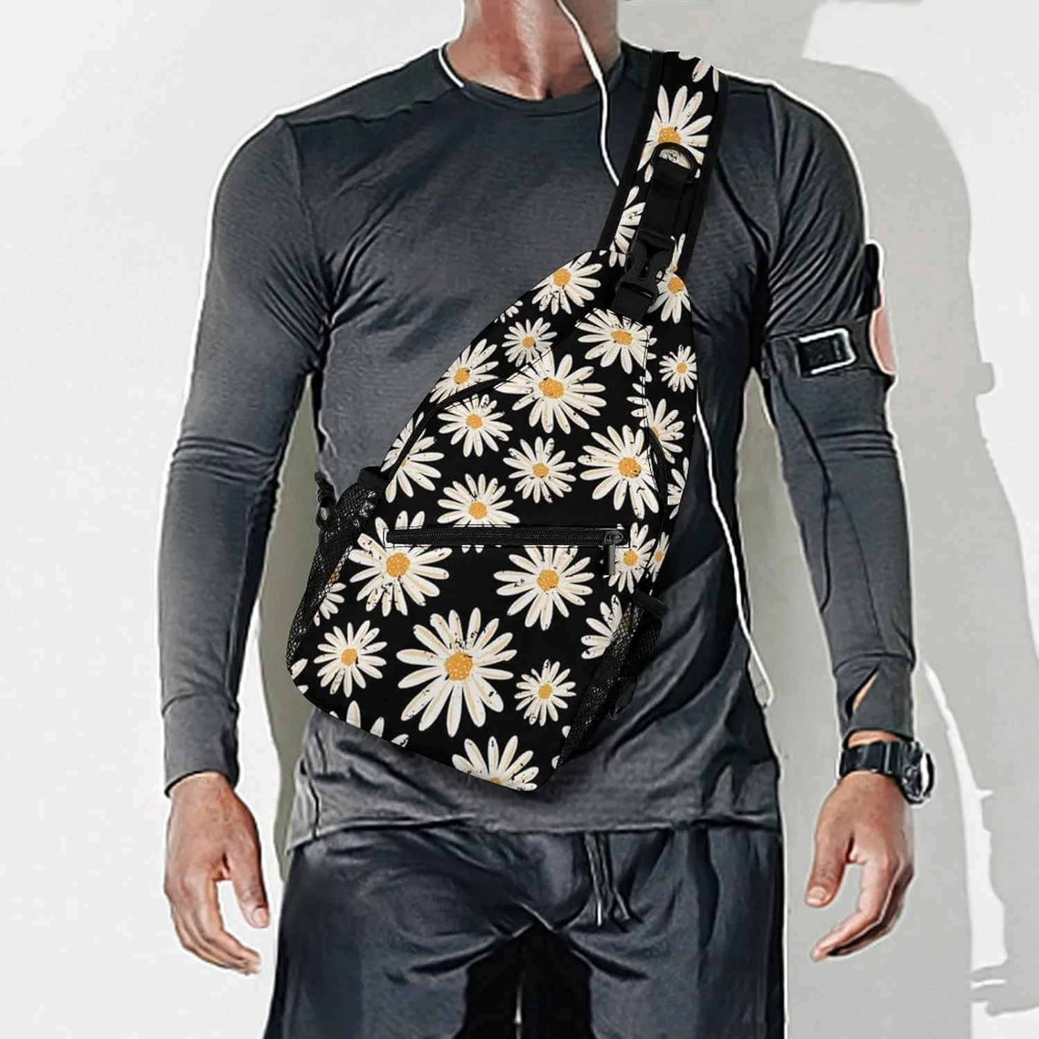 Hippie Flowers Versatile And Convenient Multipurpose Crossbody Bag - Perfect for Travel And Hiking