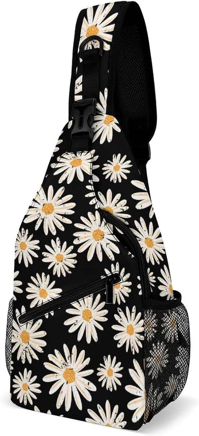 Hippie Flowers Versatile And Convenient Multipurpose Crossbody Bag - Perfect for Travel And Hiking