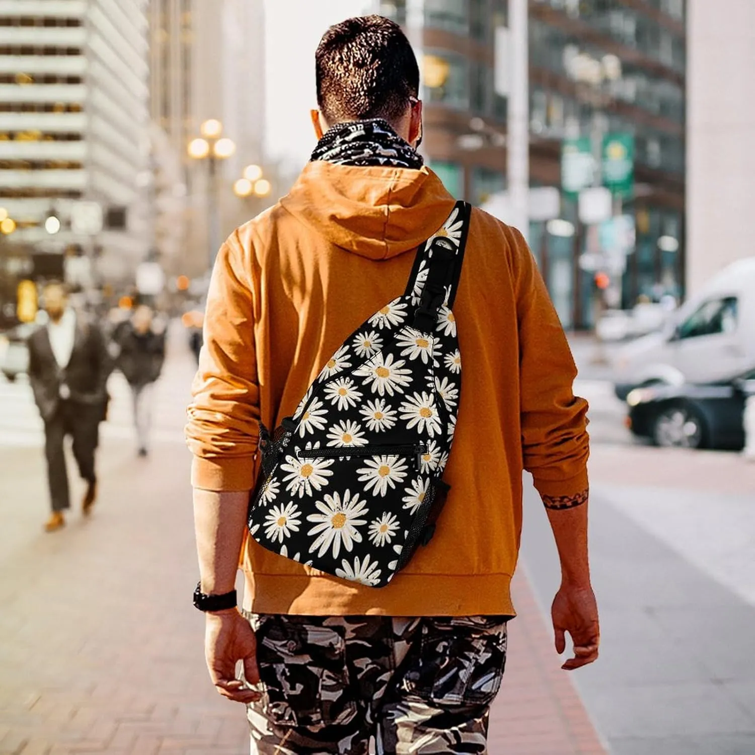 Hippie Flowers Versatile And Convenient Multipurpose Crossbody Bag - Perfect for Travel And Hiking