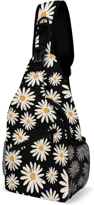 Hippie Flowers Versatile And Convenient Multipurpose Crossbody Bag - Perfect for Travel And Hiking