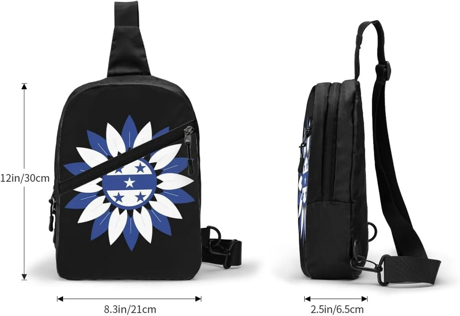 Honduras Sunflower Flag Packable Crossbody Bag Portable Sling Bags Foldable Travel Daypack Reusable Sports Shoulder Backpack Diagonally Chest Bag for Workout