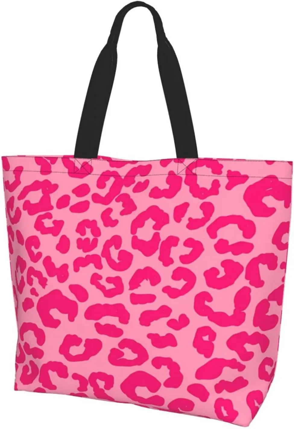 Hot Pinks Zebra Leopard Animal Stripes Women's Tote Bag Large Capacity Single Shoulder Bags Handbag for Shopping Work