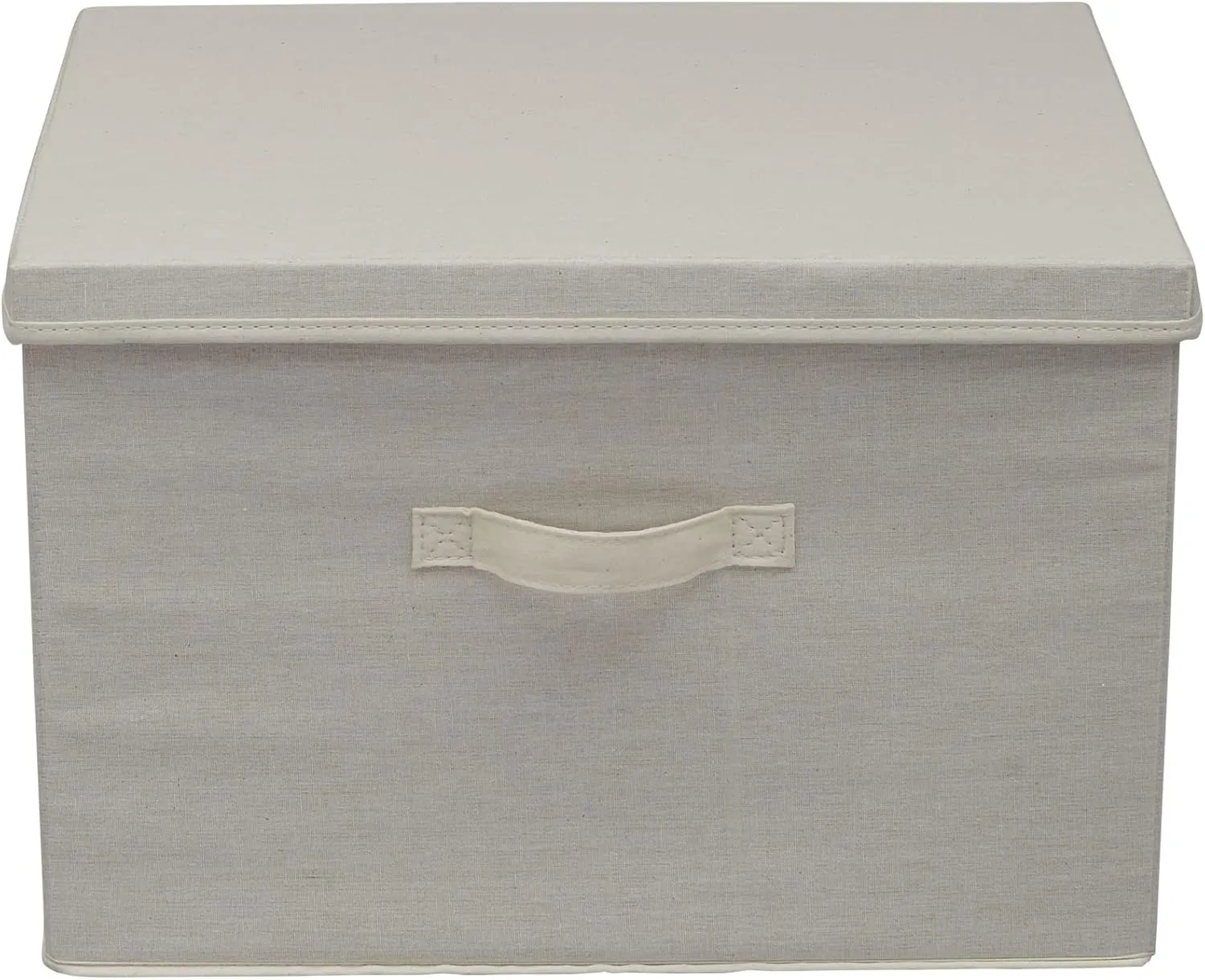 Household Essentials Natural Wide Storage Box with Lid, 15”x18.5”x12”, Wide-18.5" W x D