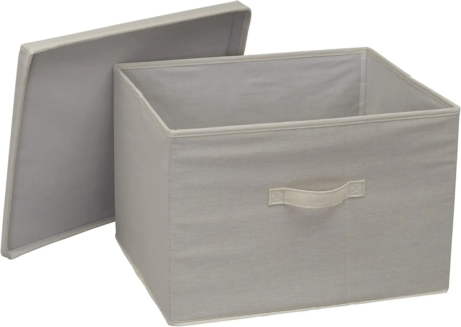 Household Essentials Natural Wide Storage Box with Lid, 15”x18.5”x12”, Wide-18.5" W x D