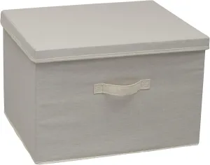 Household Essentials Natural Wide Storage Box with Lid, 15”x18.5”x12”, Wide-18.5" W x D