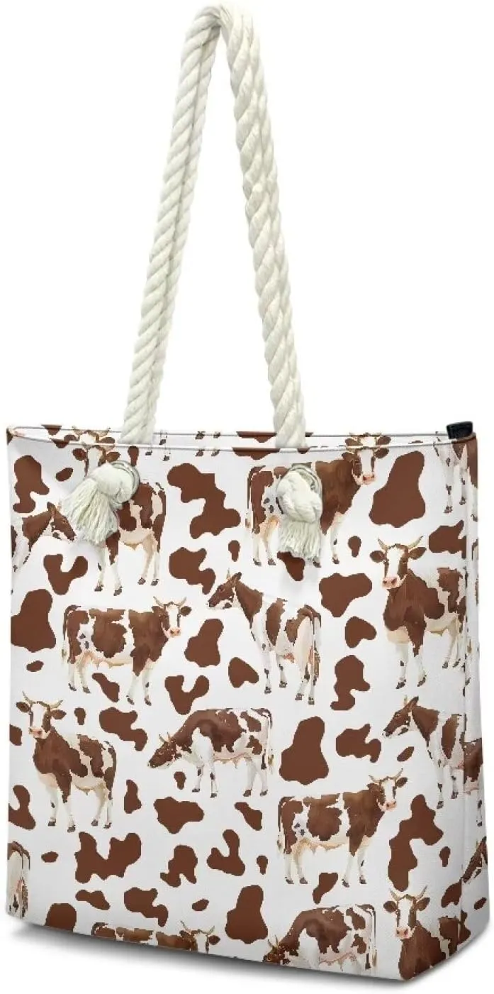 HUGS IDEA Women's Top Handle Bag Casual Grocery Totes Beach Handbags for Teens Shoulder Bags
