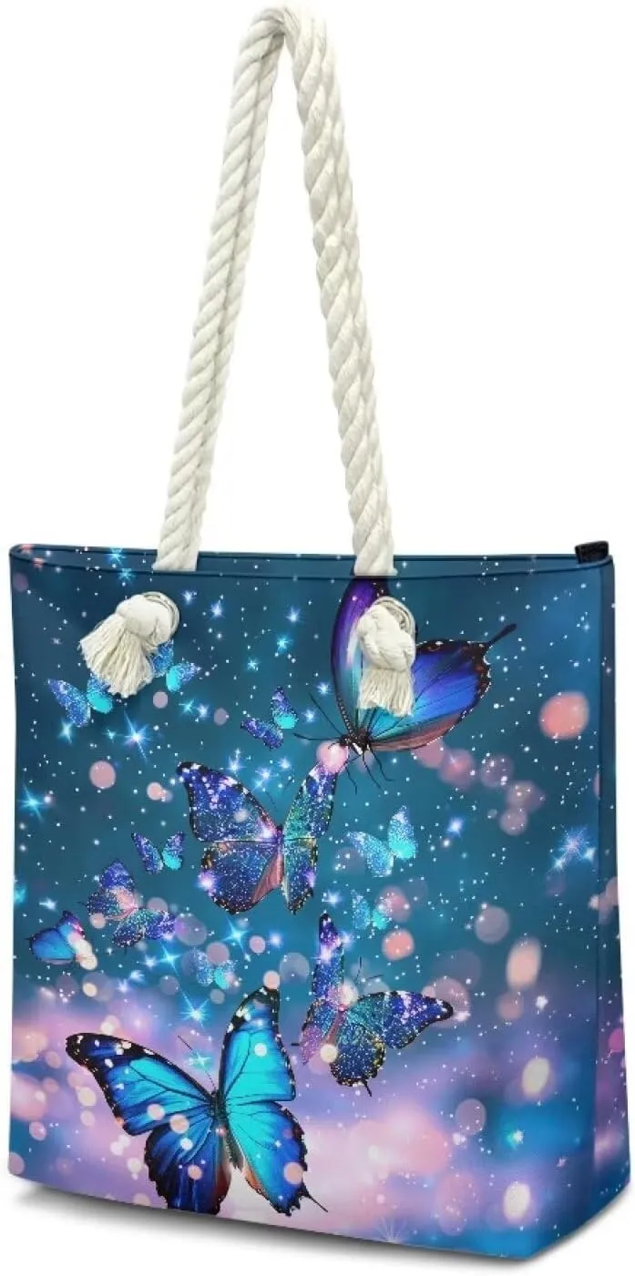 HUGS IDEA Women's Top Handle Bag Casual Grocery Totes Beach Handbags for Teens Shoulder Bags