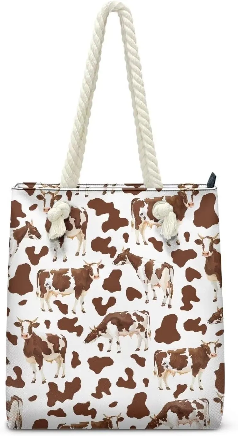 HUGS IDEA Women's Top Handle Bag Casual Grocery Totes Beach Handbags for Teens Shoulder Bags