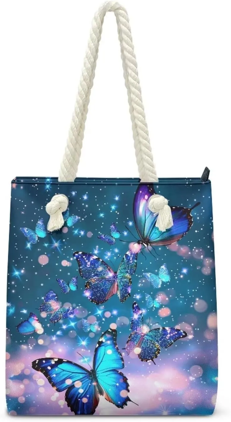 HUGS IDEA Women's Top Handle Bag Casual Grocery Totes Beach Handbags for Teens Shoulder Bags