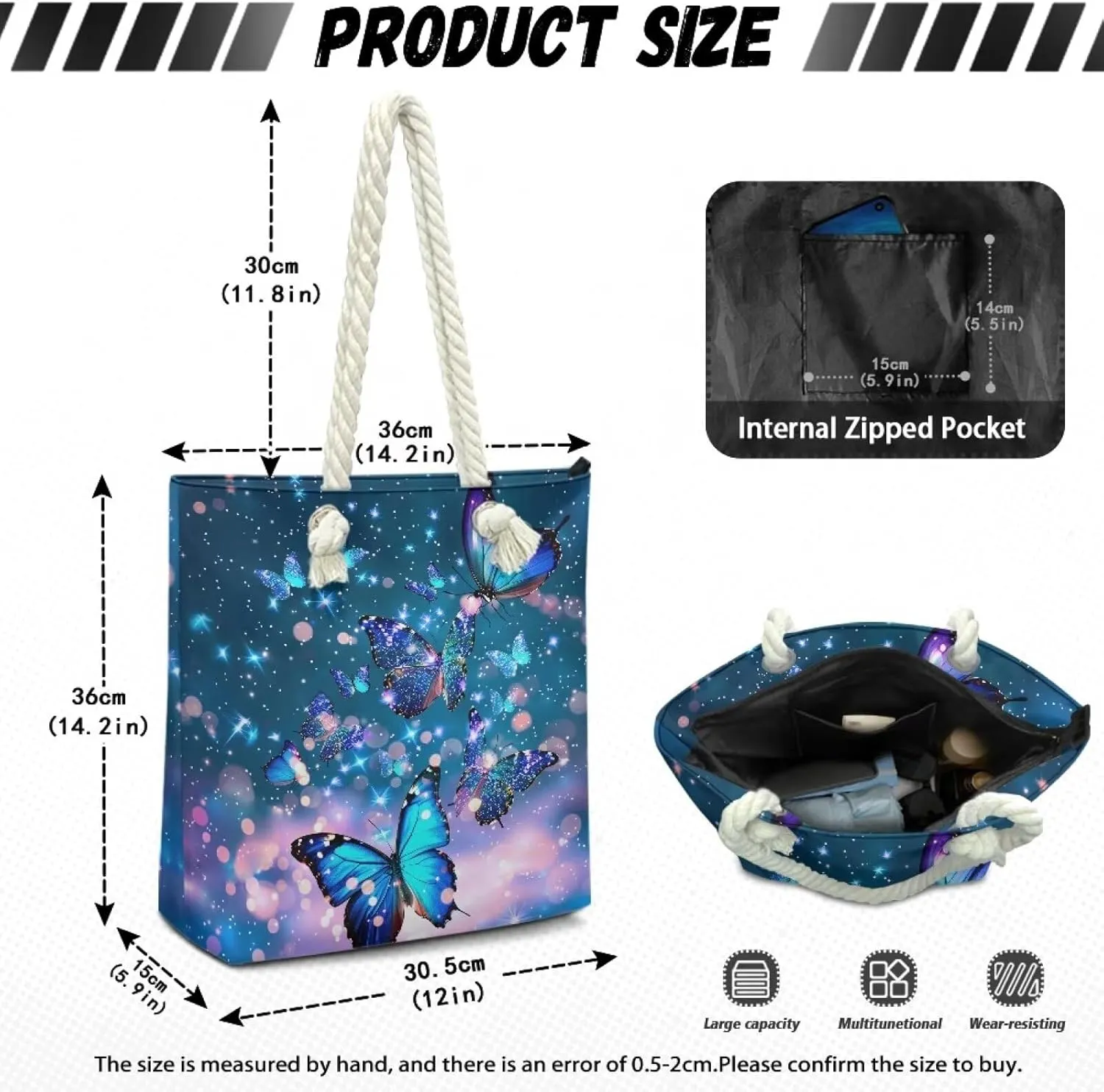 HUGS IDEA Women's Top Handle Bag Casual Grocery Totes Beach Handbags for Teens Shoulder Bags