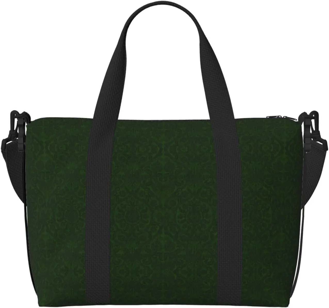 Hunter Green Floral Petals Pattern Printingtravel Gym Bag For Tote Bag Carry On Luggage Sport Duffle, Black, RXZER23
