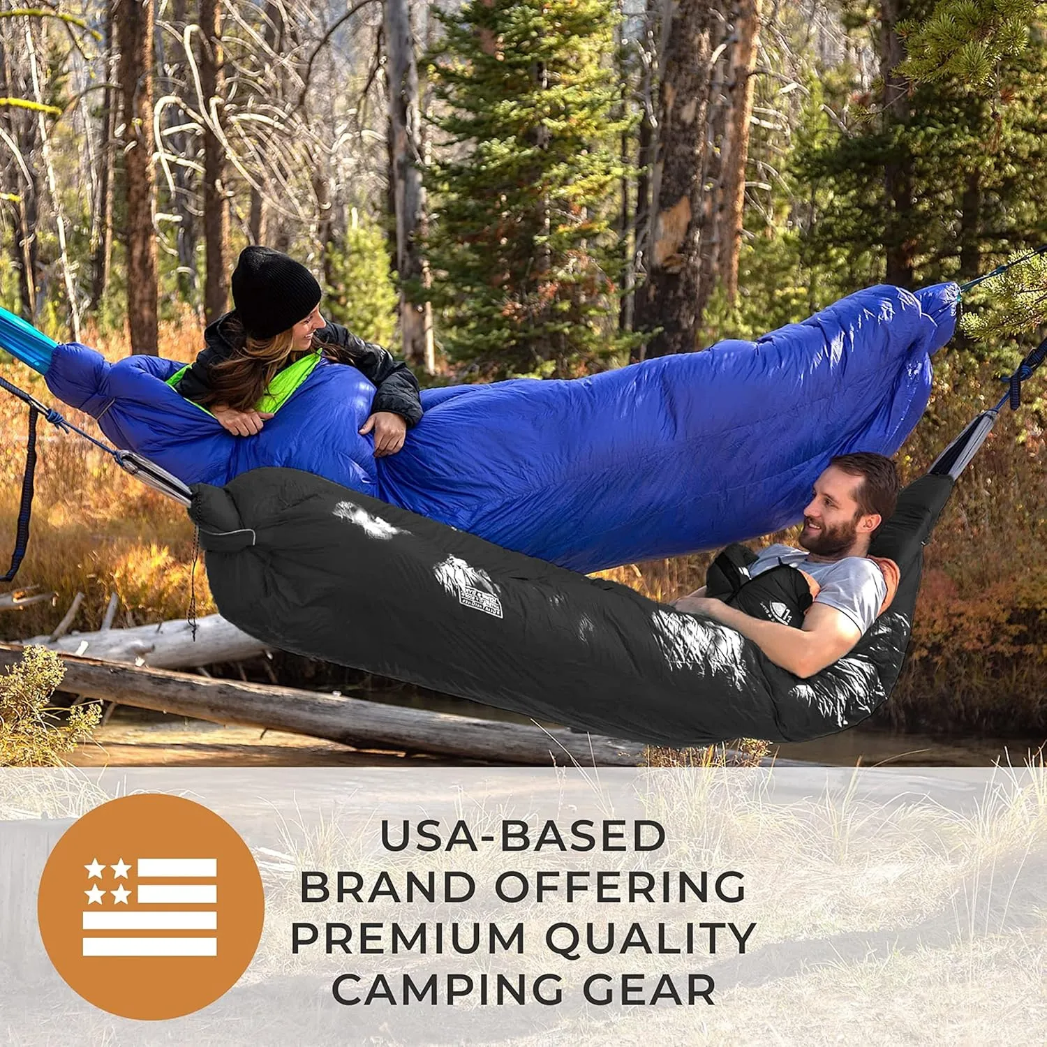 Hyke & Byke Antero 0 F Hiking & Camping Hammock Sleeping Bag - 4 Season, 800FP Goose Down Sleeping Bag - Ultralight