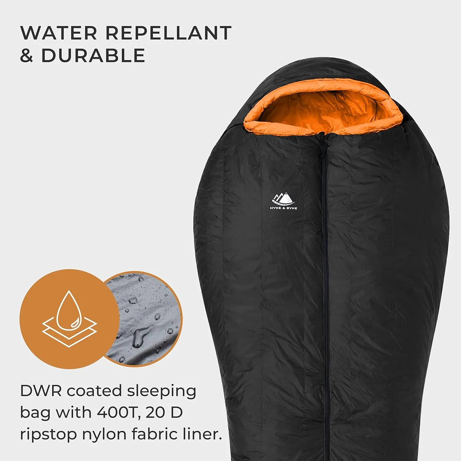 Hyke & Byke Antero 0 F Hiking & Camping Hammock Sleeping Bag - 4 Season, 800FP Goose Down Sleeping Bag - Ultralight