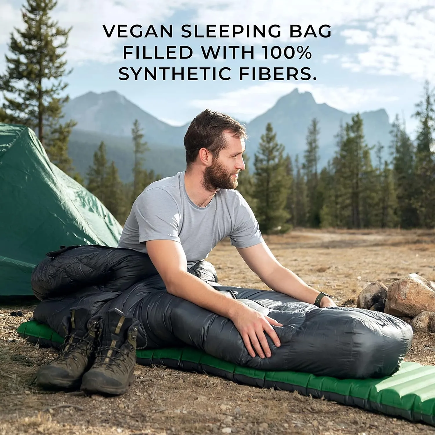 Hyke & Byke Katahdin 15 F Hiking & Backpacking Sleeping Bag - 4 Season, 625FP Ultralight Sleeping Bag - Water Resistant - Charcoal Gray - Long