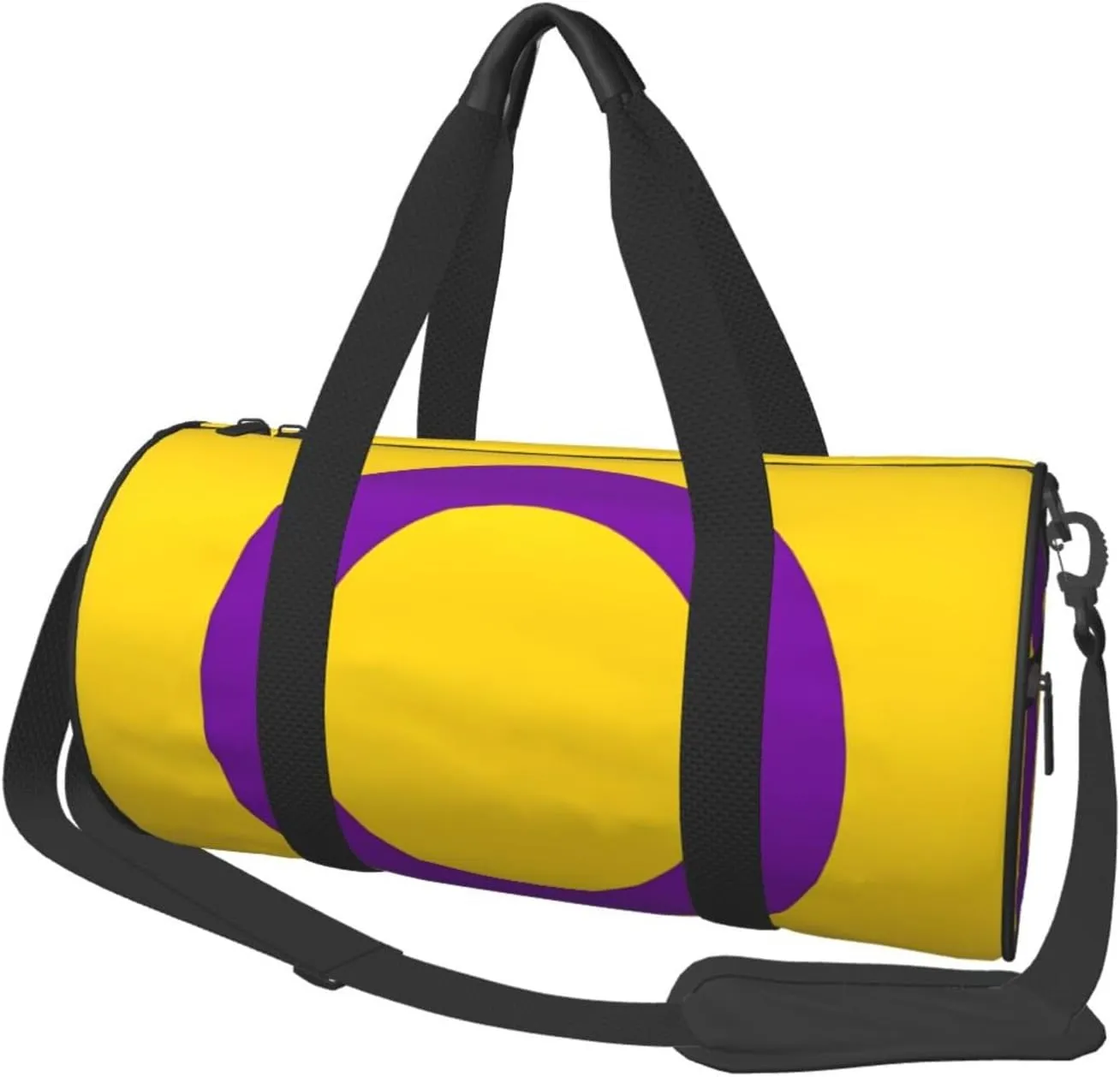 Intersex Pride Flag Round Travel Duffel Bag Large Capacity Gym Sports Bags for Hiking Vacation Trips