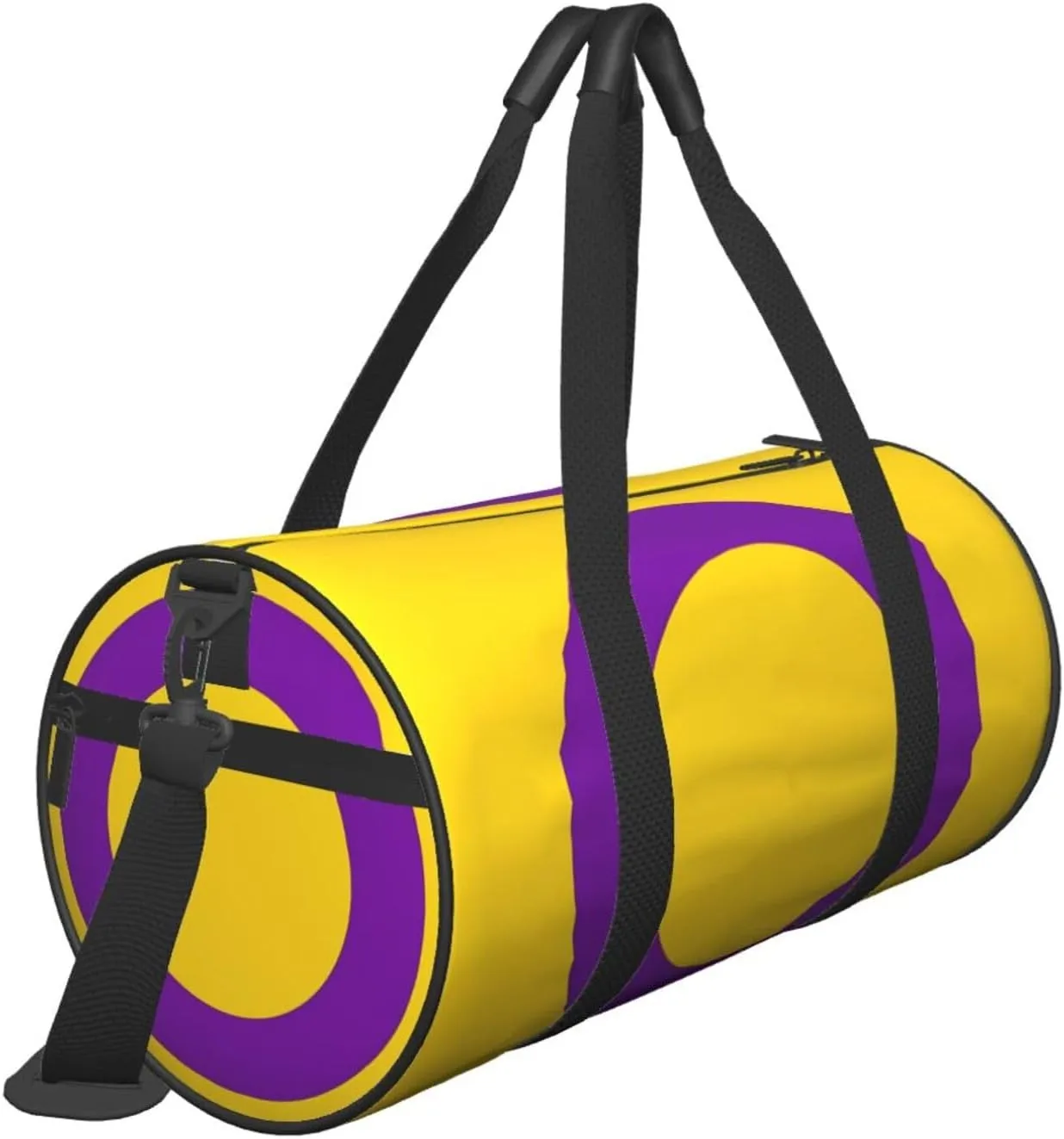 Intersex Pride Flag Round Travel Duffel Bag Large Capacity Gym Sports Bags for Hiking Vacation Trips