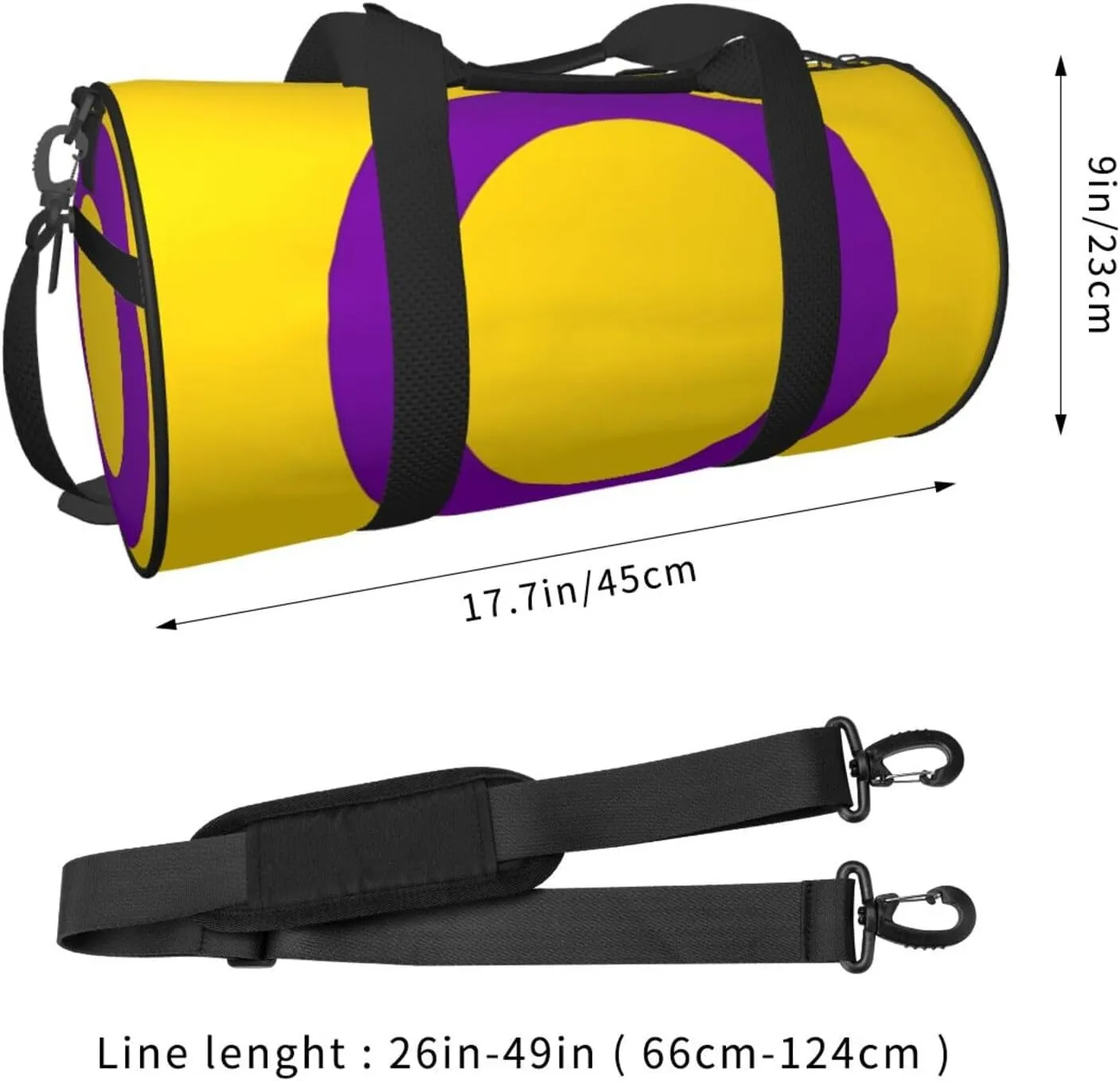 Intersex Pride Flag Round Travel Duffel Bag Large Capacity Gym Sports Bags for Hiking Vacation Trips