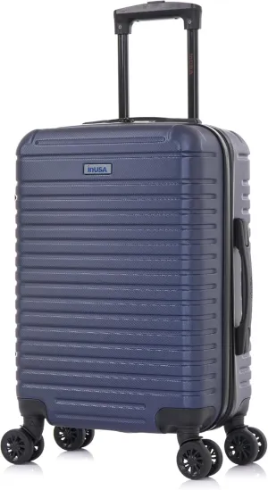 InUSA DEEP Luggage with GEL Handle | Spacious Traveling Suitcases, Travel Suitcase with Dual Spinner Wheels and Studs | 20 Inch Carry On Hardside Luggage | Blue