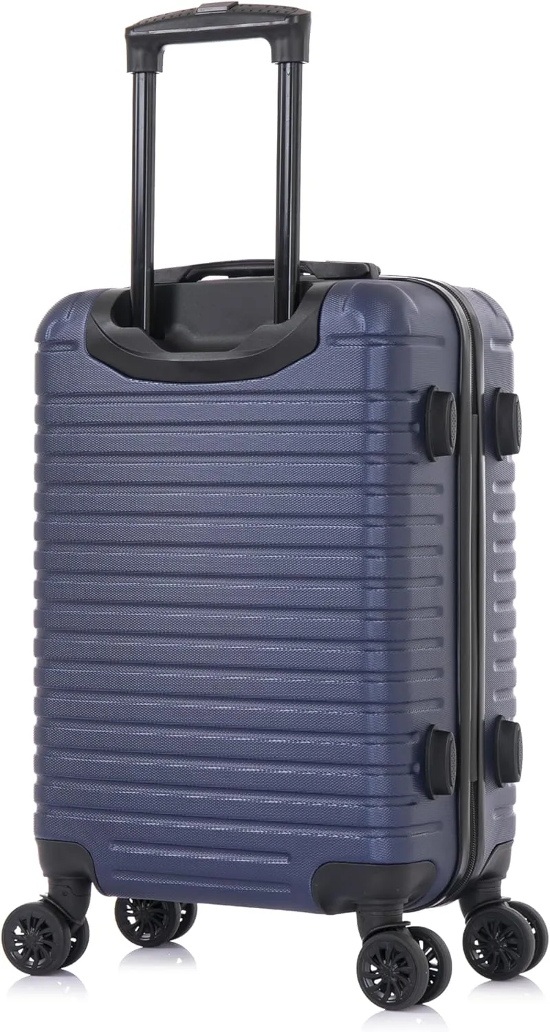 InUSA DEEP Luggage with GEL Handle | Spacious Traveling Suitcases, Travel Suitcase with Dual Spinner Wheels and Studs | 20 Inch Carry On Hardside Luggage | Blue