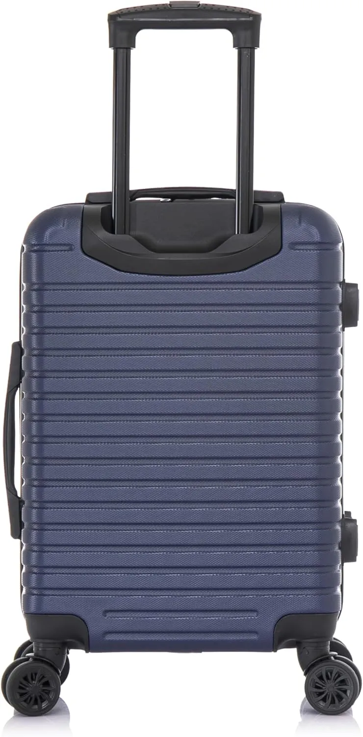 InUSA DEEP Luggage with GEL Handle | Spacious Traveling Suitcases, Travel Suitcase with Dual Spinner Wheels and Studs | 20 Inch Carry On Hardside Luggage | Blue