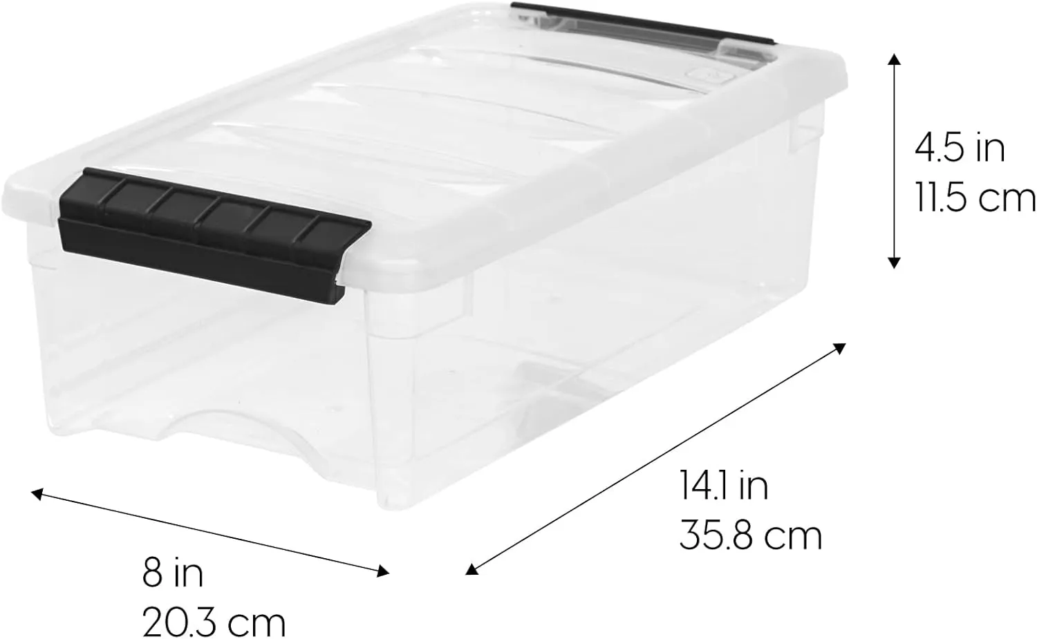 IRIS USA 6 Qt Stackable Plastic Storage Bins with Lids, 10 Pack - BPA-Free, Made in USA - See-Through Organizing Solution, Latches, Durable Nestable Containers, Secure Pull Handle - Clear