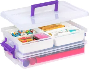IRIS USA 9 Qt. Plastic Storage Bins with Lids, 1 Pack, Craft Storage Container, Sensory Bin, Organizing Containers for Home, Office & Art Supplies, Stackable, Clear