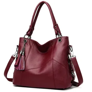 Italian Style Women Casual Tote Bag Luxury Handbag Ladies Genuine Leather Tassels Crossbody Bags